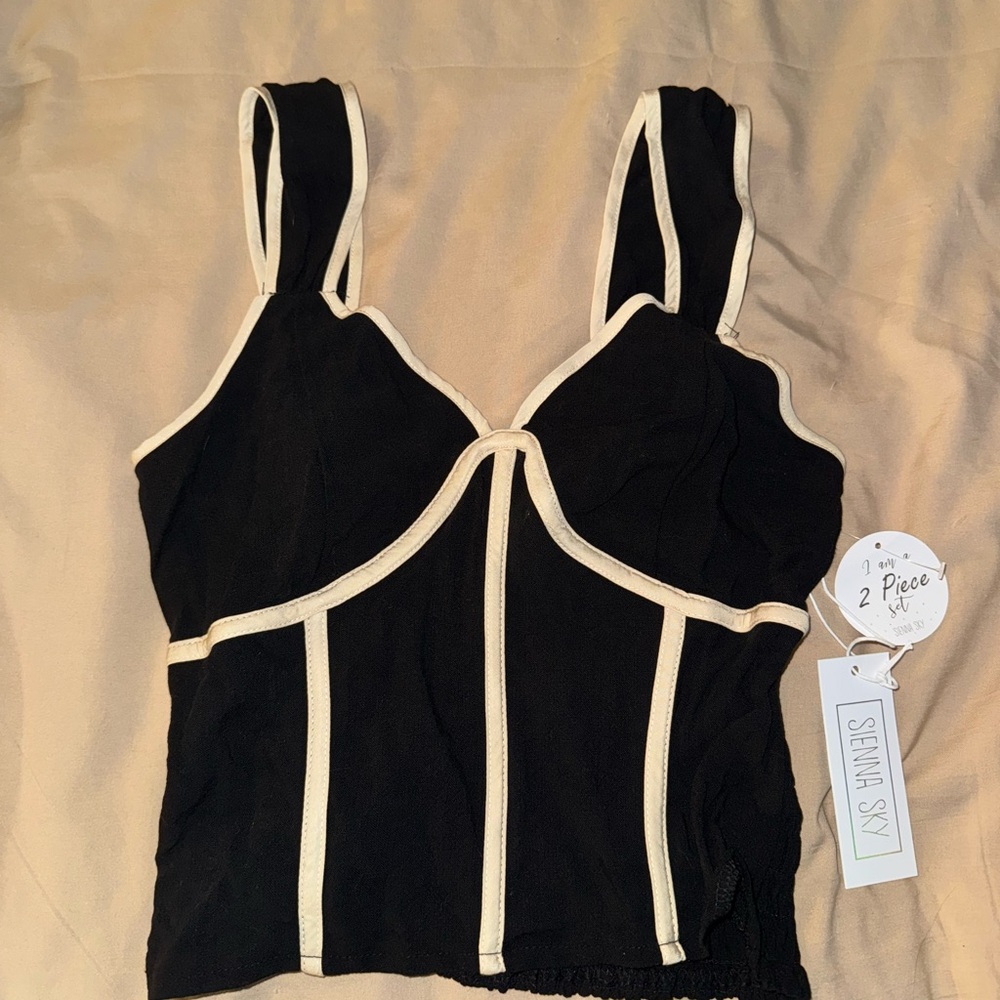 Black and White Corset Top